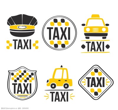出租车服务的可爱标志与财务咨询的巧妙结合